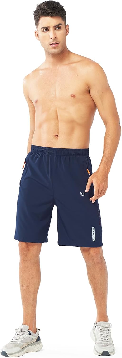 NORTHYARD Men's Athletic Hiking Shorts Quick Dry Workout Shorts 7"/ 9"/ 5" Lightweight Sports Gym Running Shorts Basketball Exercise NAVY-9inch L