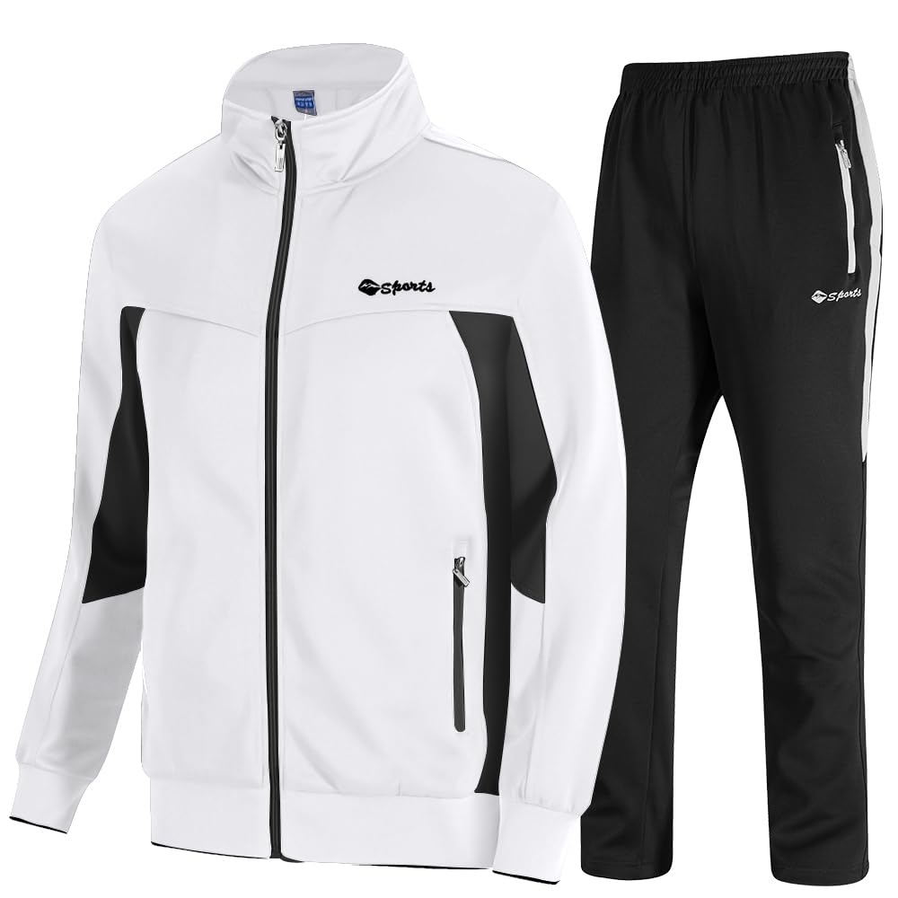 TBMPOY Men's Tracksuits Sweatsuits for Men Sweat Track Suits 2 Piece Casual Athletic Jogging Warm Up Full Zip Sets
