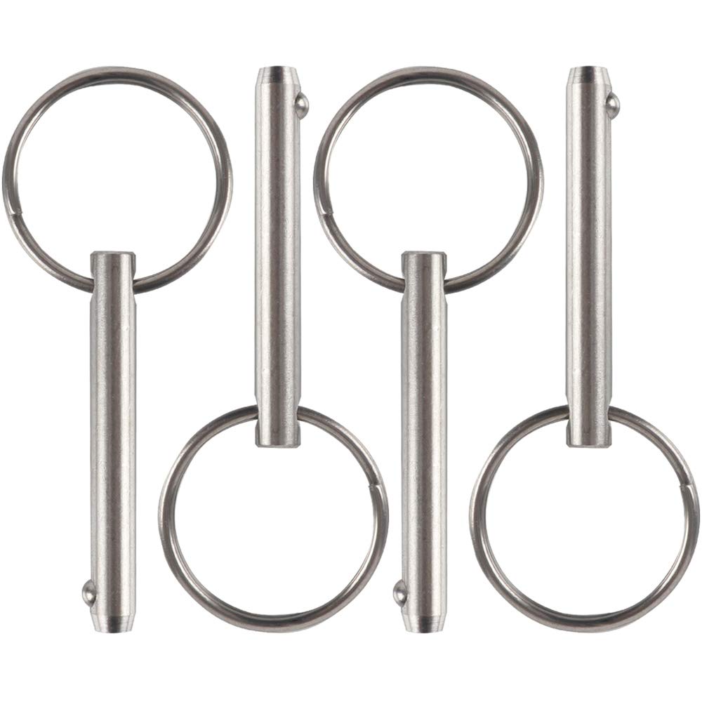 4 Pcs Quick Release Pin, Diameter 1/4", Usable Length 1-1/2", Overall Length 2", Full 316 Stainless Steel, Bimini Top Pin, Marine Hardware