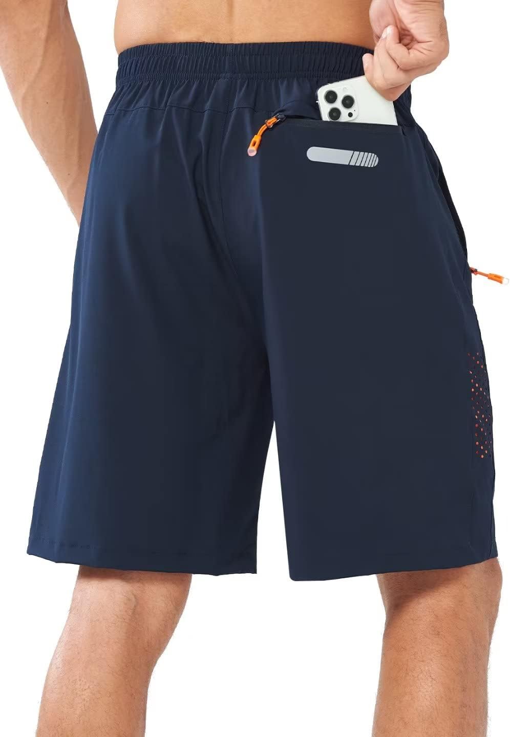 NORTHYARD Men's Athletic Hiking Shorts Quick Dry Workout Shorts 7"/ 9"/ 5" Lightweight Sports Gym Running Shorts Basketball Exercise NAVY-9inch L