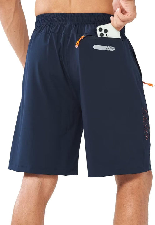 NORTHYARD Men's Athletic Hiking Shorts Quick Dry Workout Shorts 7"/ 9"/ 5" Lightweight Sports Gym Running Shorts Basketball Exercise NAVY-9inch L