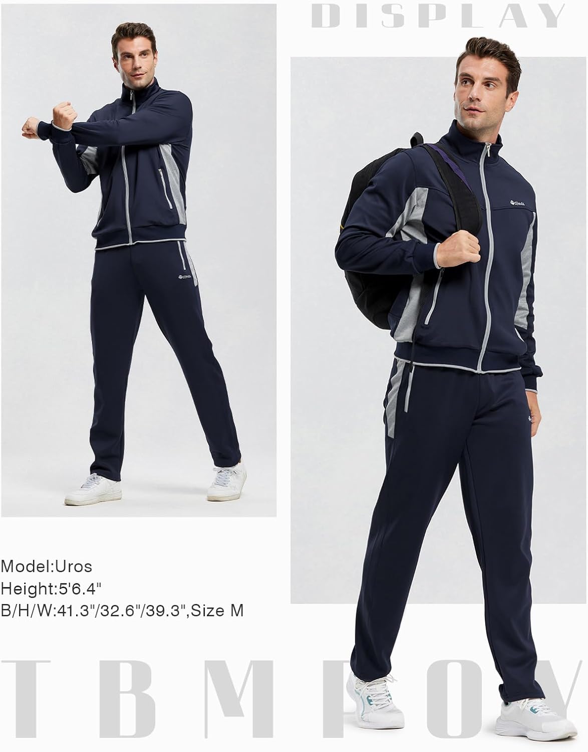 TBMPOY Men's Tracksuits Sweatsuits for Men Sweat Track Suits 2 Piece Casual Athletic Jogging Warm Up Full Zip Sets