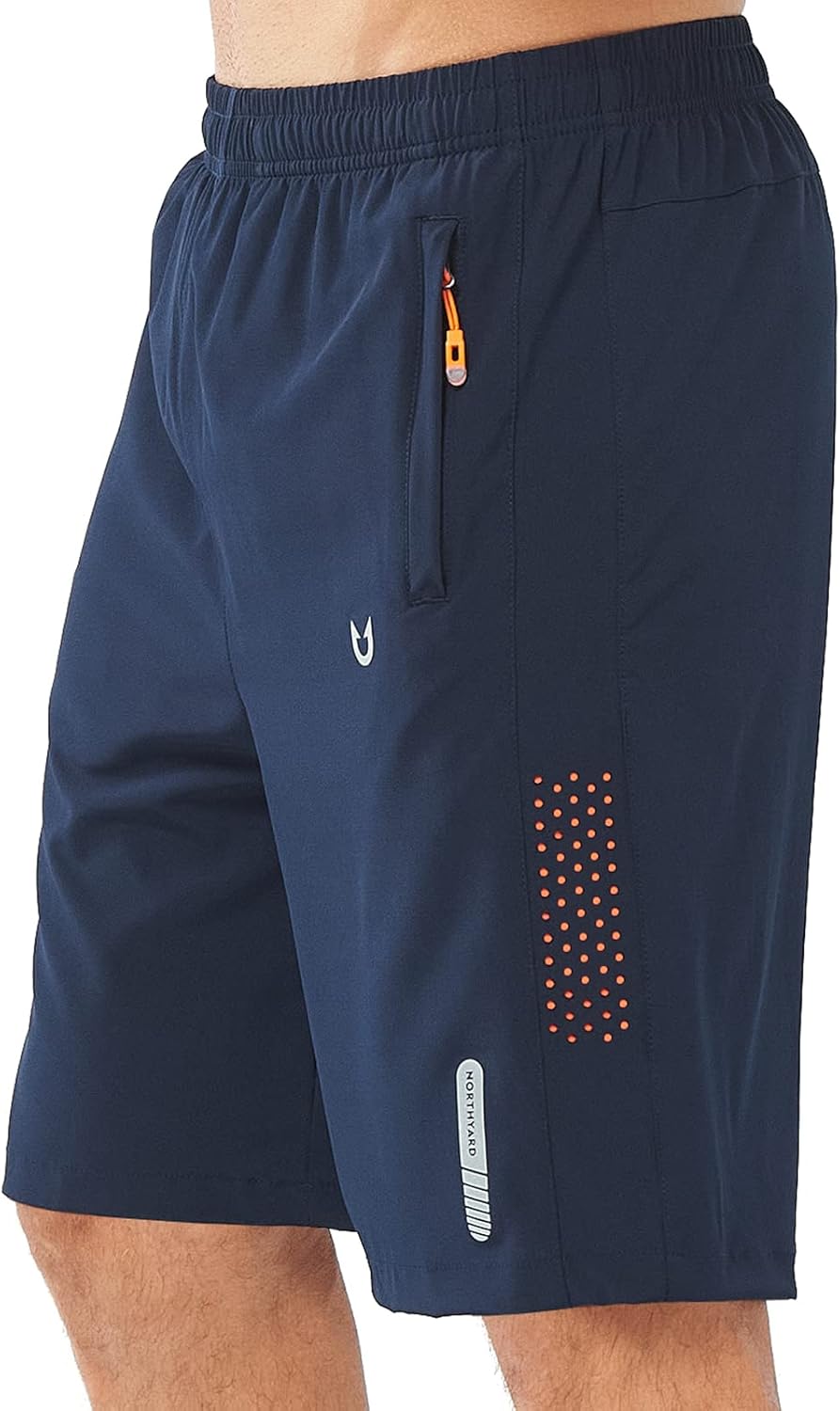 NORTHYARD Men's Athletic Hiking Shorts Quick Dry Workout Shorts 7"/ 9"/ 5" Lightweight Sports Gym Running Shorts Basketball Exercise NAVY-9inch L