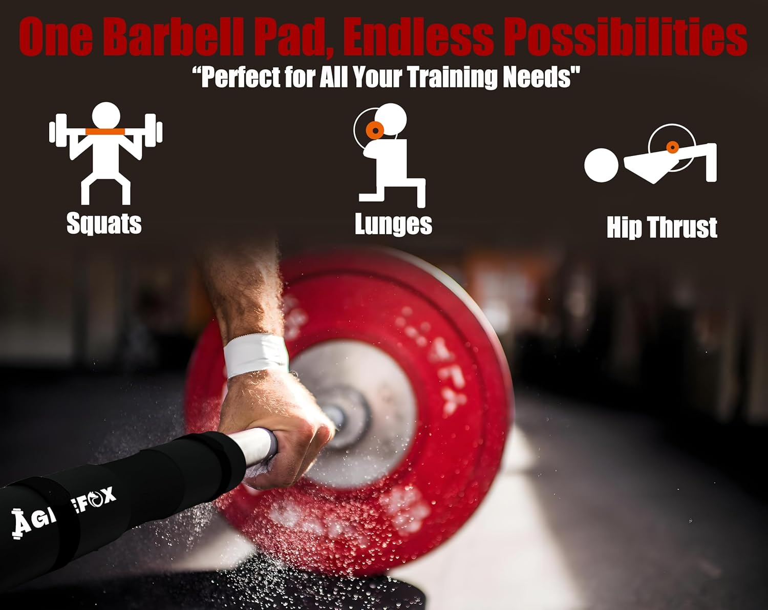 AGILEFOXX Barbell Pad - Squat Pad-Hip Thrust Foam Pad, Comfort & Safety for Strength Training