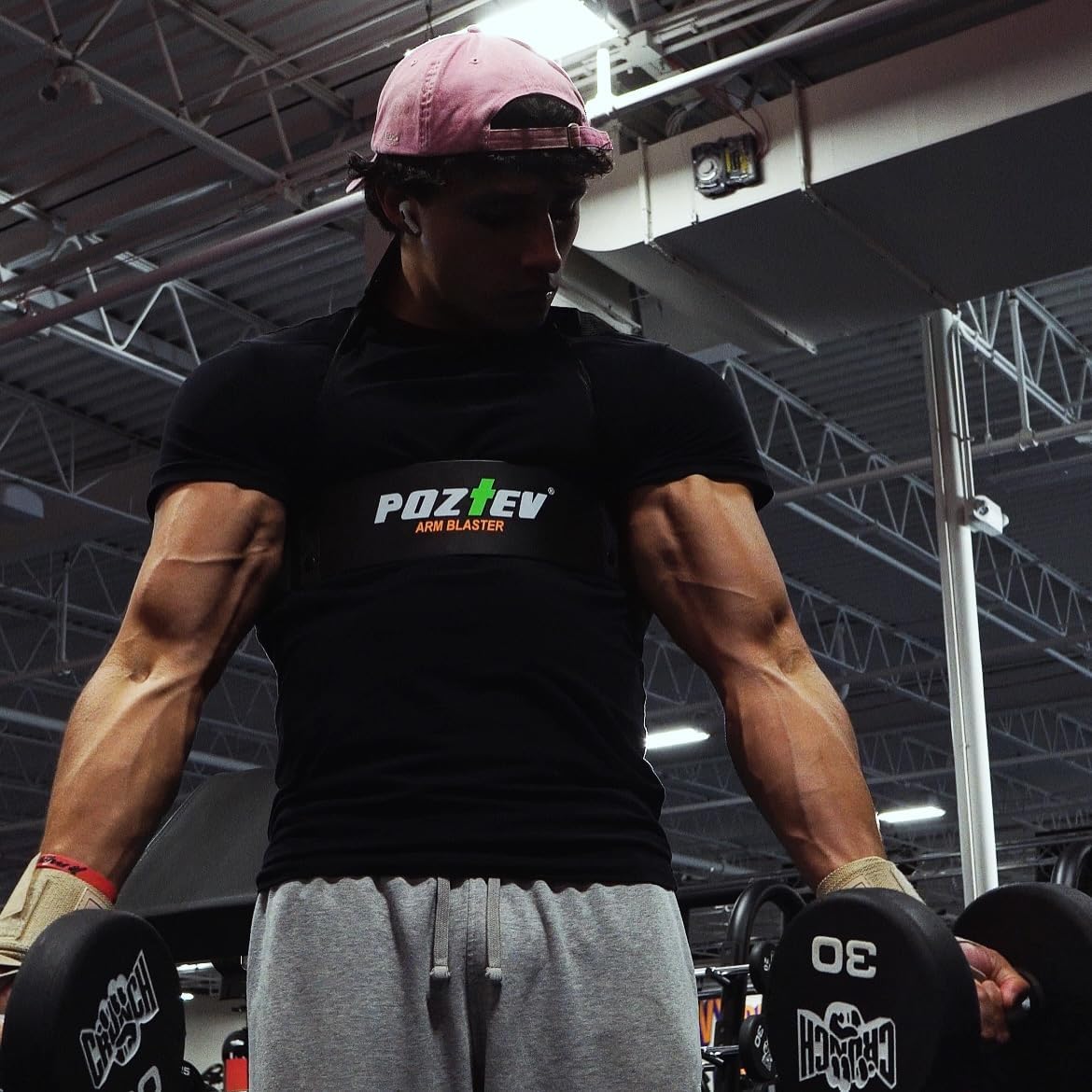 POZTEV Arm Blaster for Biceps & Triceps – Adjustable Curl Support