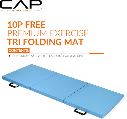 CAP Barbell All Purpose Folding Anti Tear Exercise Training Aerobic Fitness Gym & Gymnastics Balance Mat | Multiple colors