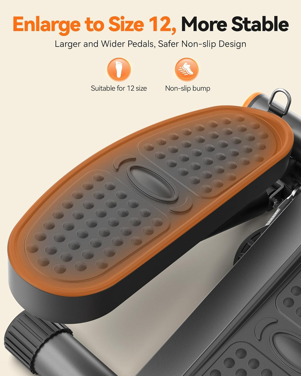 Mini Stair Stepper with Bands – 300LB Capacity, LCD Monitor, Home Workout Equipment