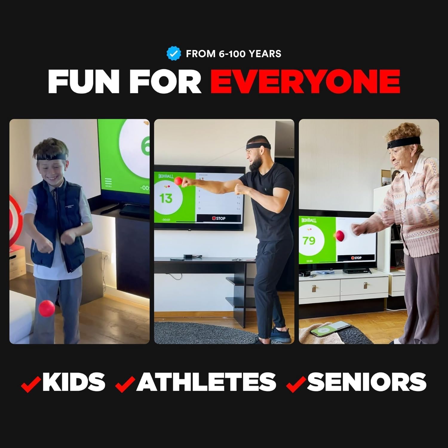 Boxbollen® Boxing Reflex Ball – Celebrity-Endorsed Reaction Trainer | App-Connected Punch Counter | Fun Fitness for All Ages | Improve Coordination & Agility | Ideal Gift for Home Workouts