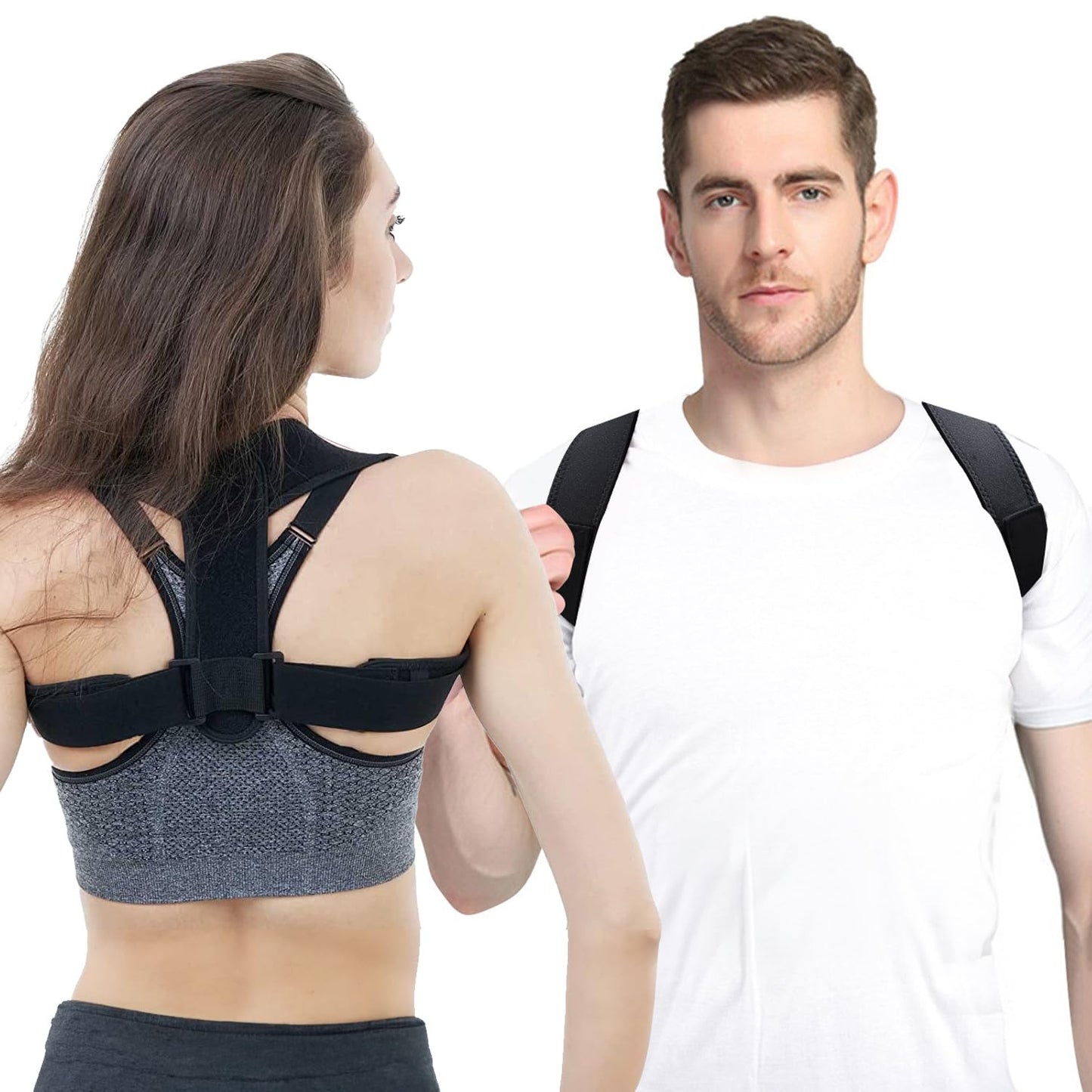 Posture Corrector for Women and Men,Adjustable Upper Back Brace, Breathable Back Support straightener, Providing Pain Relief from Lumbar, Neck, Shoulder, and Clavicle, Back.