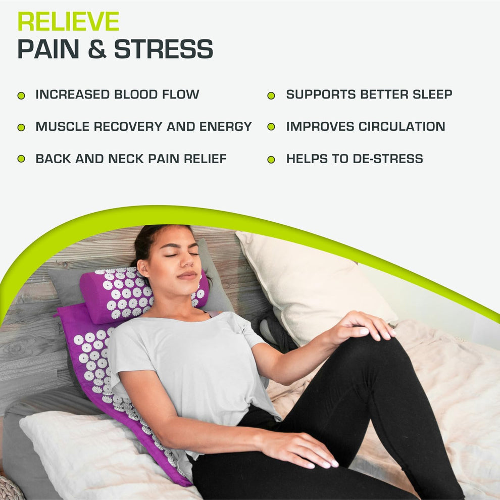 Acupressure Mat & Pillow Set – Back & Neck Pain Relief