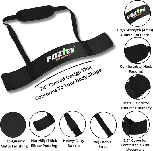 POZTEV Arm Blaster for Biceps & Triceps – Adjustable Curl Support