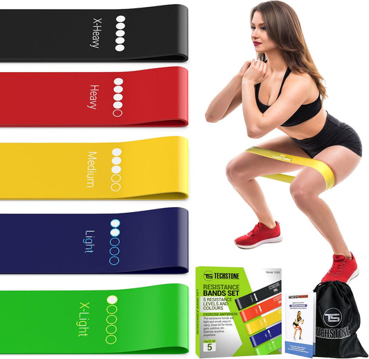 Resistance Bands Set – 5 Levels, Long Exercise Bands with Carry Bag