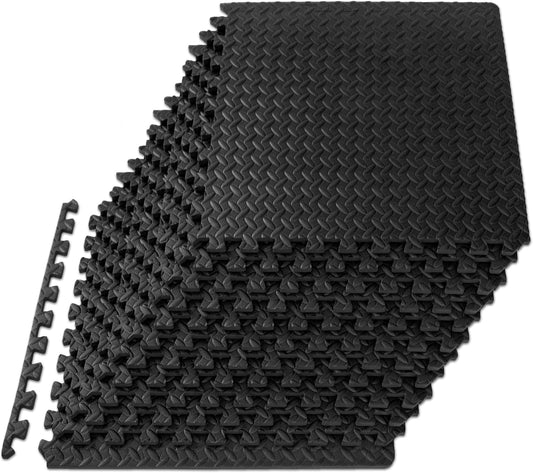 Puzzle Exercise Mat – EVA Foam Interlocking Floor Tiles, ½ Inch Thick