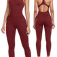 OLCHEE Womens Workout Jumpsuits Seamless Yoga Gym Bodycon Rompers Sexy Racerback Tummy Control Padded Bra Unitard
