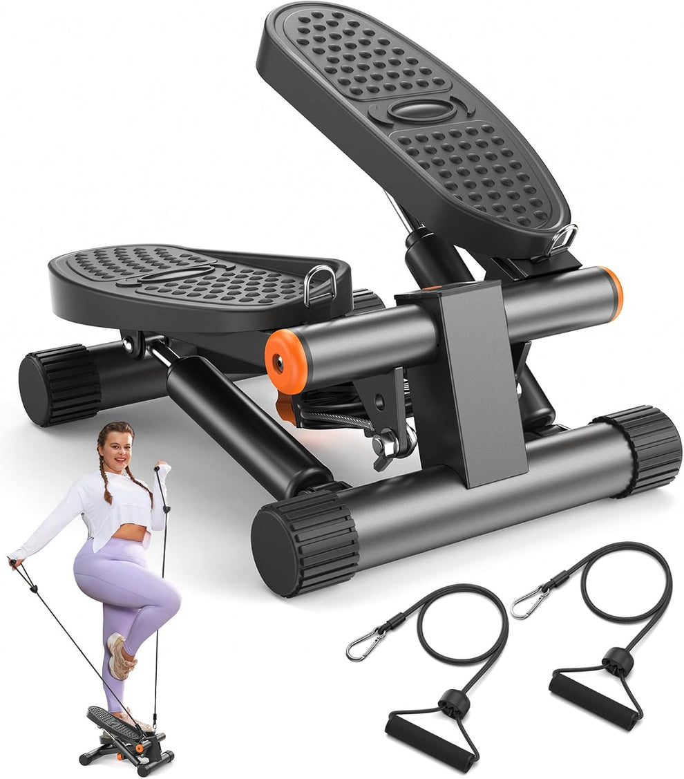 Mini Stair Stepper with Bands – 300LB Capacity, LCD Monitor, Home Workout Equipment