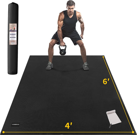 CAMBIVO Large Exercise Mat – Extra Thick, Non-Slip, Home Gym & Workout