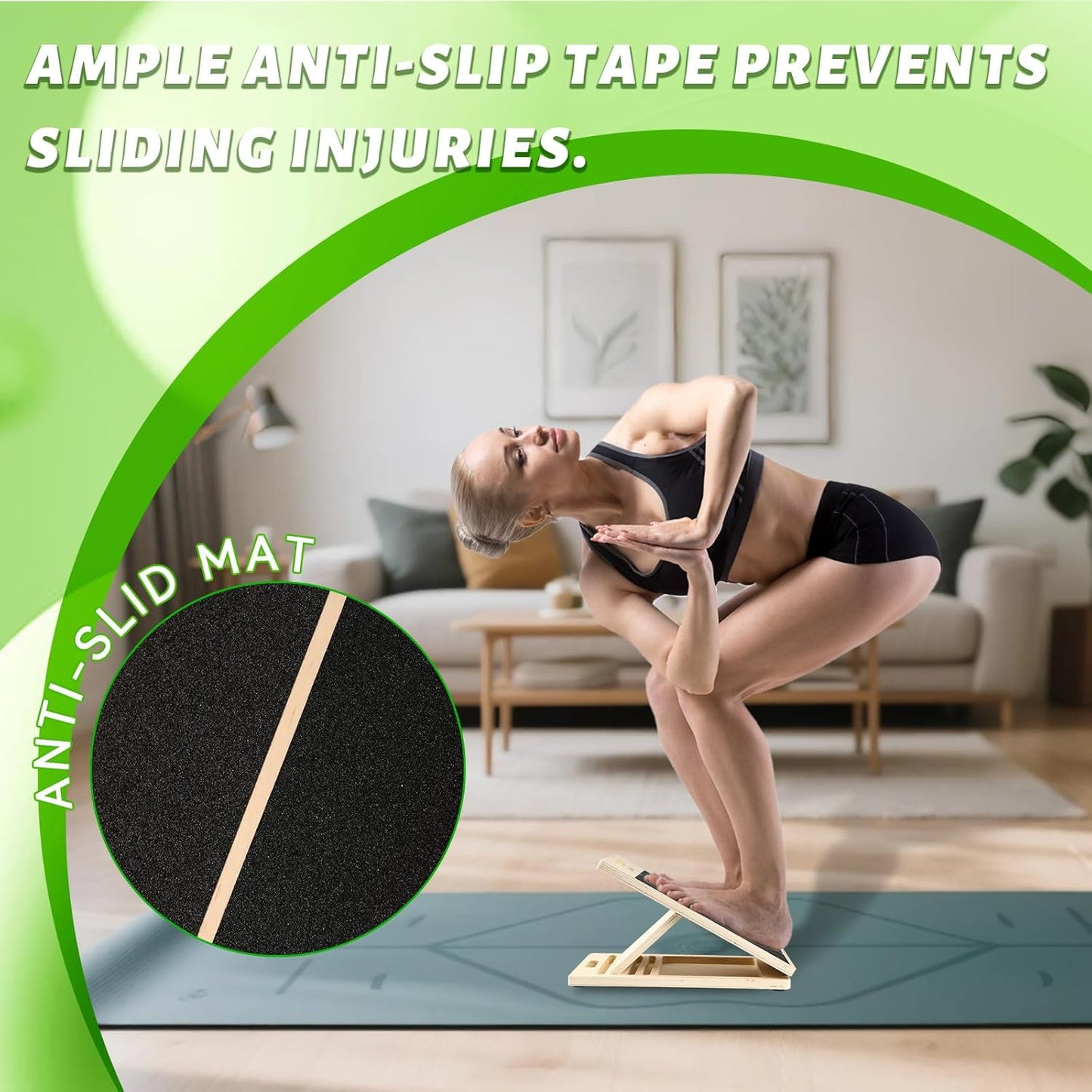 Adjustable Wooden Slant Board – Calf, Ankle & Stretch Trainer